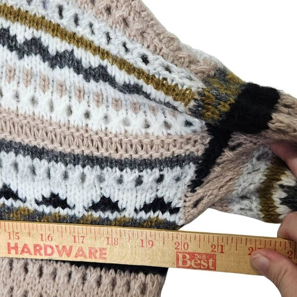 Loft Womens Open Knitted Crewneck Sweater Size S Multicolor Pink Gray Grey White - Picture 7 of 8
